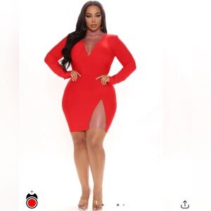 Fashion Nova Beginning To Wonder Bandage Mini Dress - Red - 2X - NWT